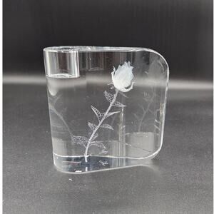 3D Lasser Rose Crystal Votive Candle Holder by Lenique